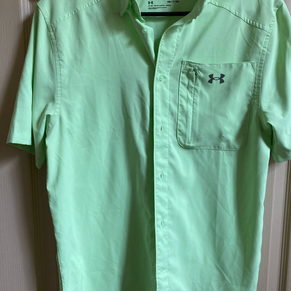 Under Armour Green Golf Casual Button Down Shirt NWOT